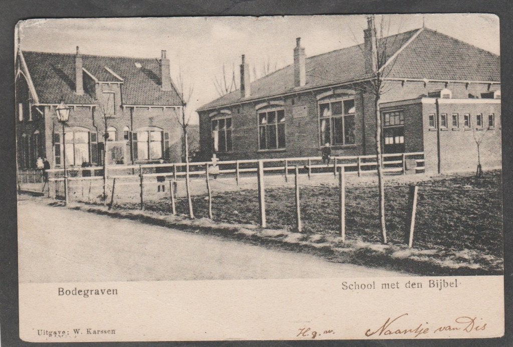 bodegraven school met de bijbel, Verzamelen, Verzenden, Voor 1920, Gelopen, Zuid-Holland
