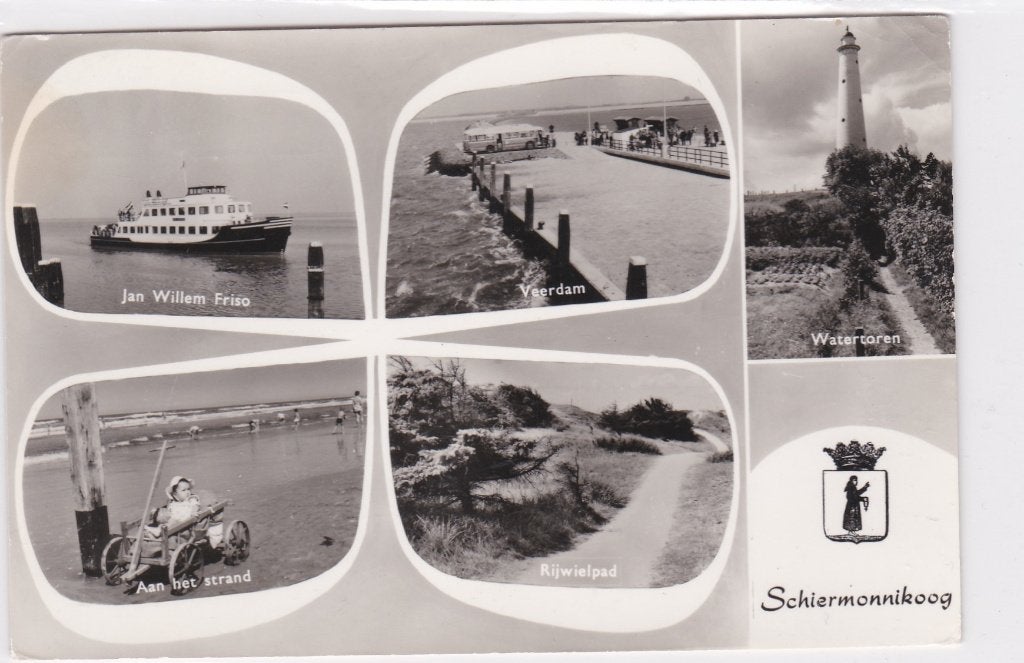 18759 Schiermonnikhoog gelopen 1960 Friesland, Ophalen of Verzenden, 1940 tot 1960, Gelopen, Friesland