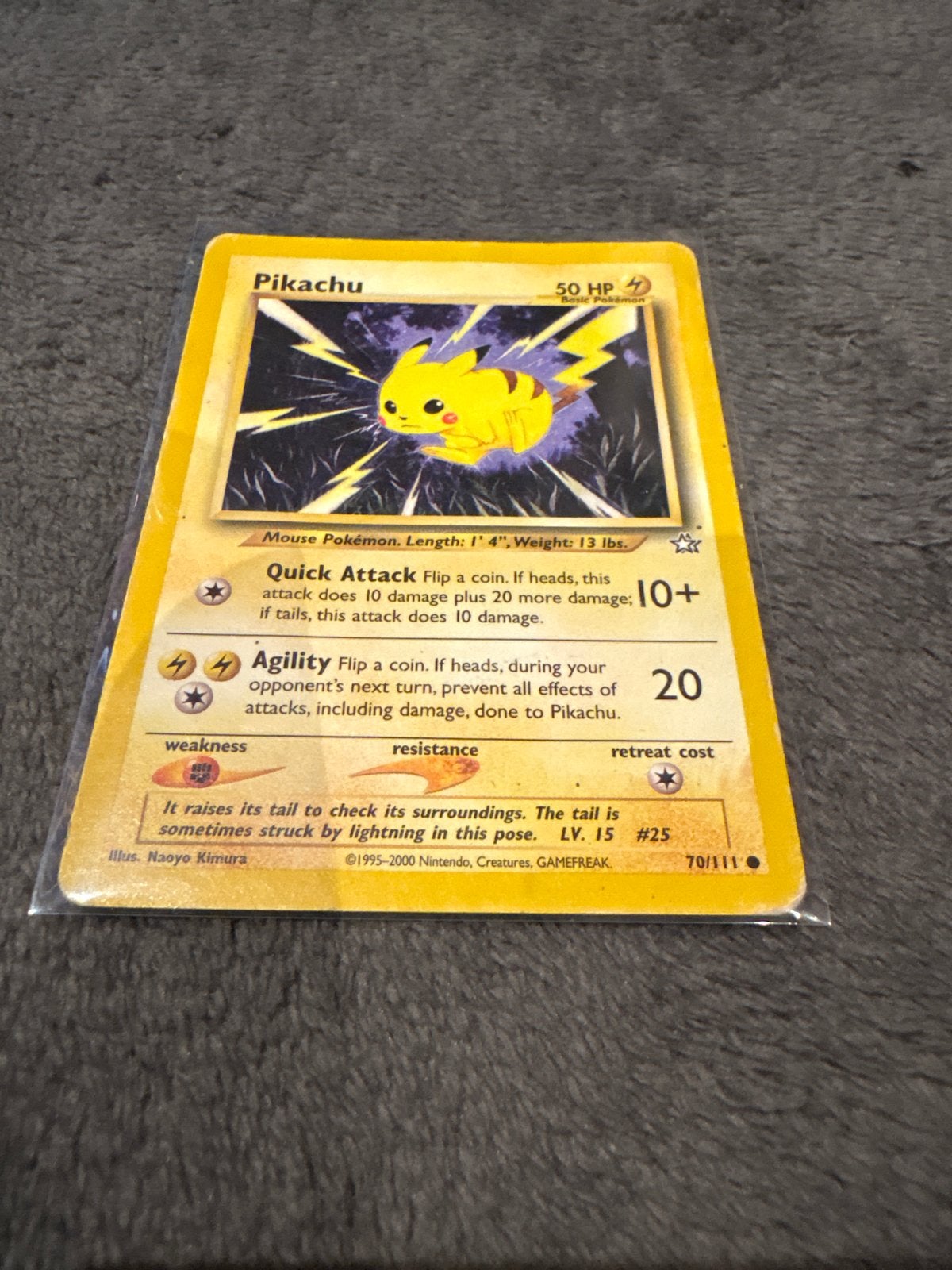 Pikachu Pokémon Kaart 70/111 (1995-2000), Ophalen of Verzenden, Gebruikt, Losse kaart
