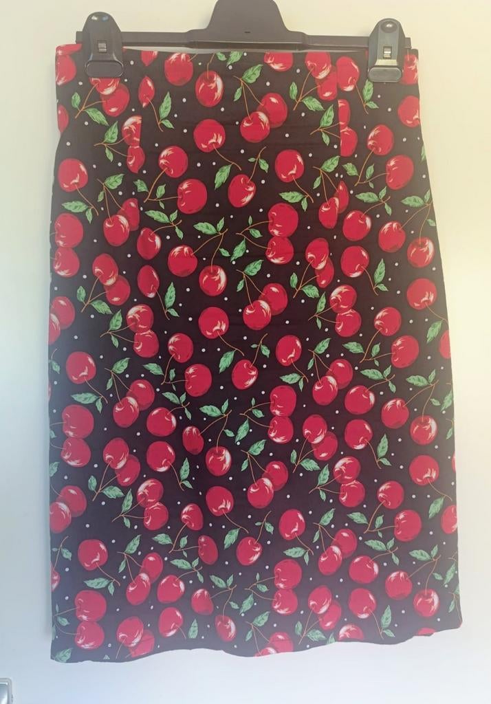 Dolly and Dotty pencil skirt kokerrok maat L UK 14 kers, Kleding | Dames, Maat 38/40 (M), Zwart, Ophalen of Verzenden, Knielengte