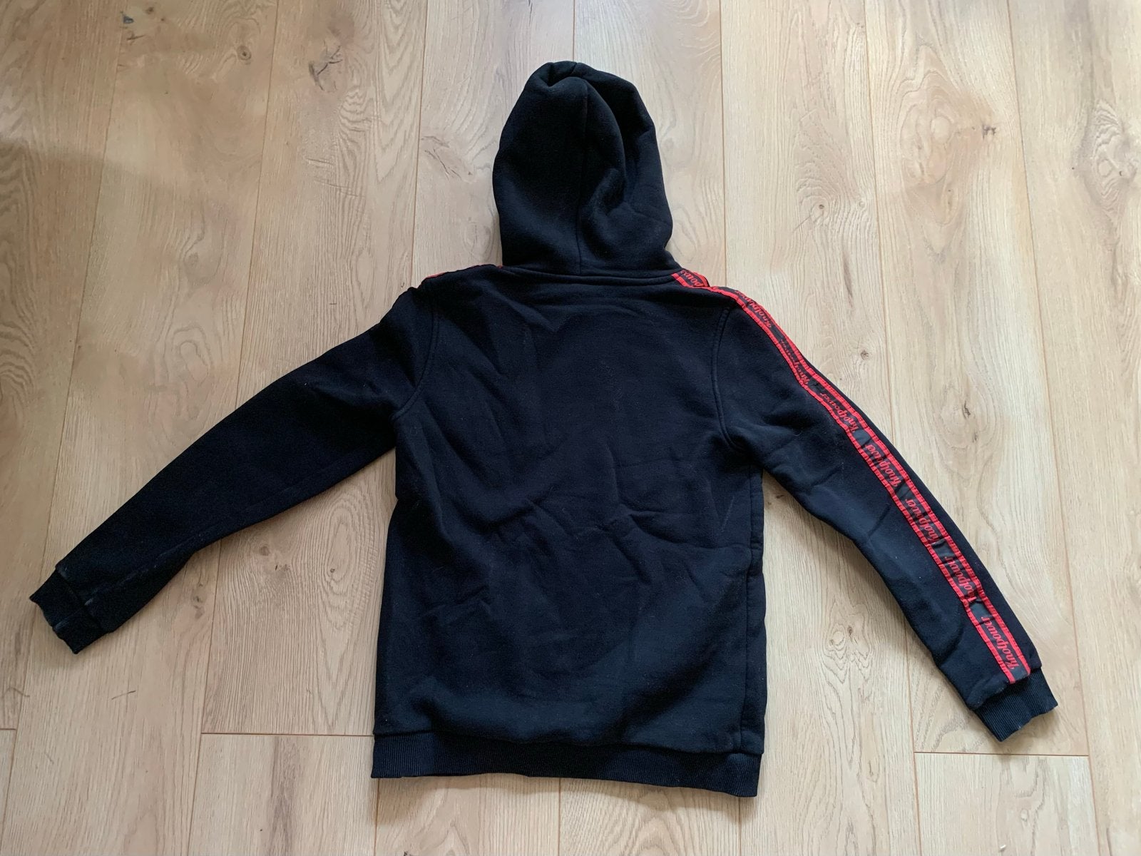 Enzo Knol hoodie zwart/rood, maat 158/164, nette staat, Ophalen of Verzenden, Zo goed als nieuw, Jongen