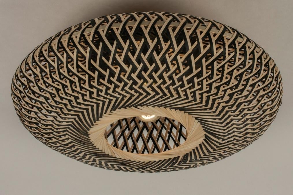 50cm plafondlamp bank bar tafel bedrijf bed lamp riet rotan, Ophalen of Verzenden, Nieuw