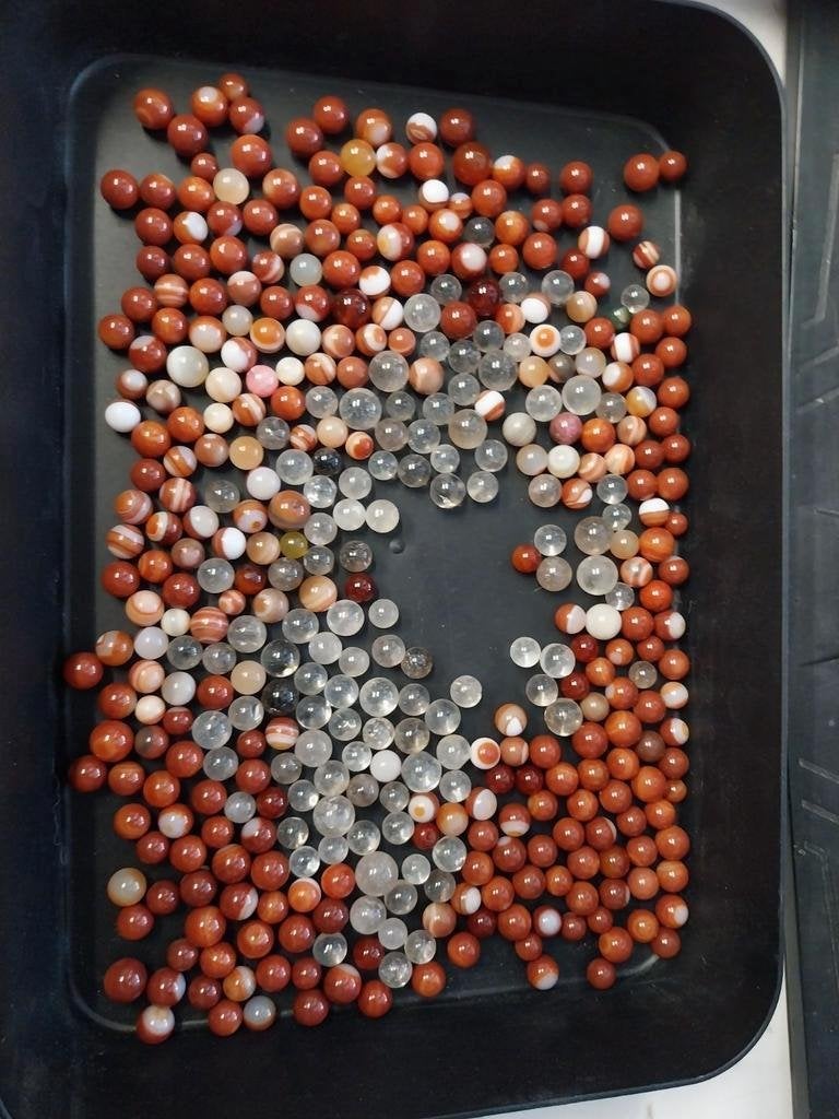 Mix van edelsteen kogels jaspis bergkristal, -, -, Nieuw, Ophalen of Verzenden