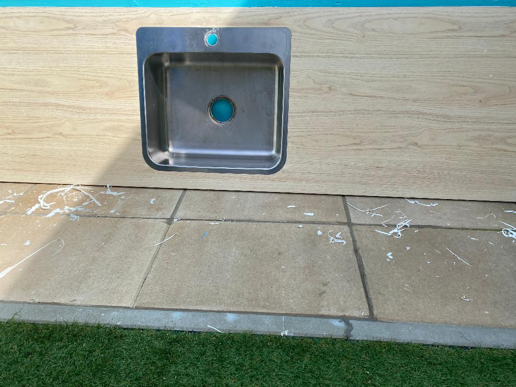 Ikea Houten keukenplaat met spoelbak, Huis en Inrichting, Keuken | Keukenelementen, Ophalen, Gebruikt, Overige kleuren, 50 tot 100 cm