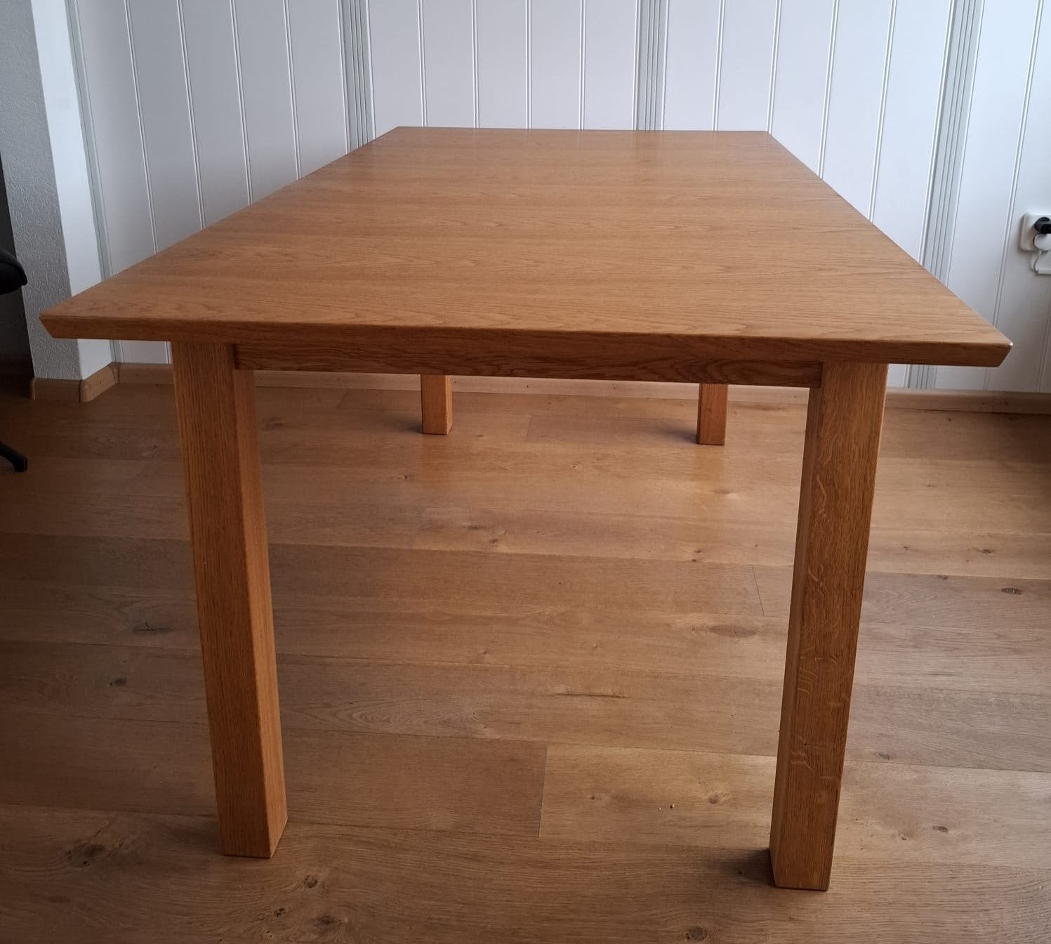 Licht eiken eettafel met inlegplanken (160-240 cm)