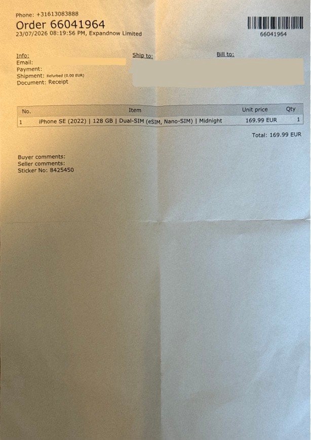 Foto 5 van Iphone SE 3 (2022) Refurbished 128GB, zwart Midnight