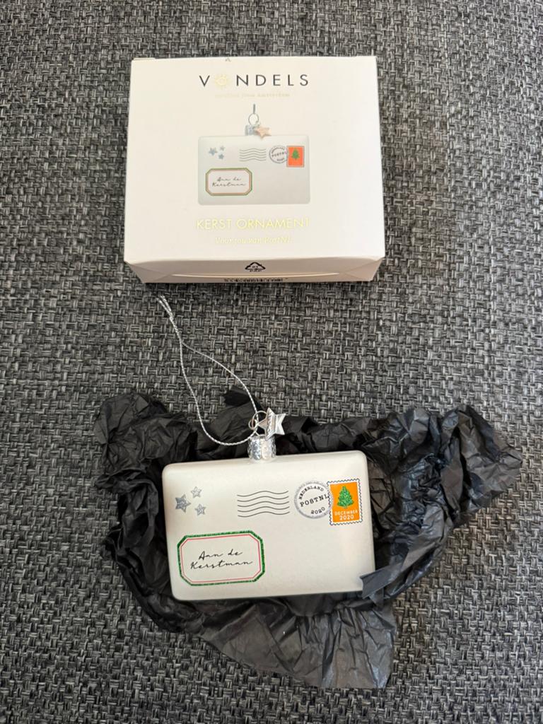 Vondels Postnl envelop kerst ornament bal kerstbal 2020, Diversen, Kerst, Nieuw, Ophalen of Verzenden