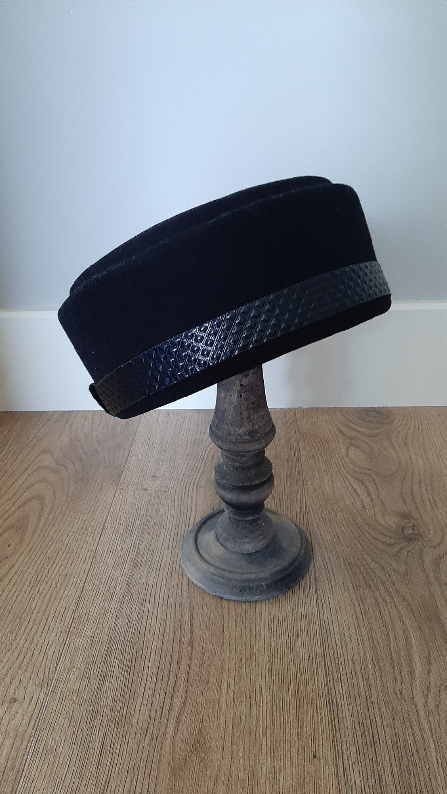 mooie  donkerblauwe hoed met textuur, Ophalen, 55 cm (S, 6⅞ inch) of minder, Hoed, Onbekend