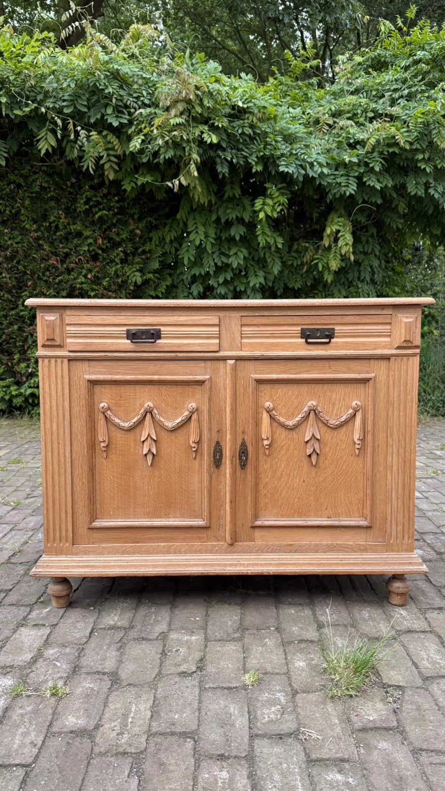 Antiek eiken dressoir, Ophalen, Gebruikt, Eikenhout, Klassiek, landelijk