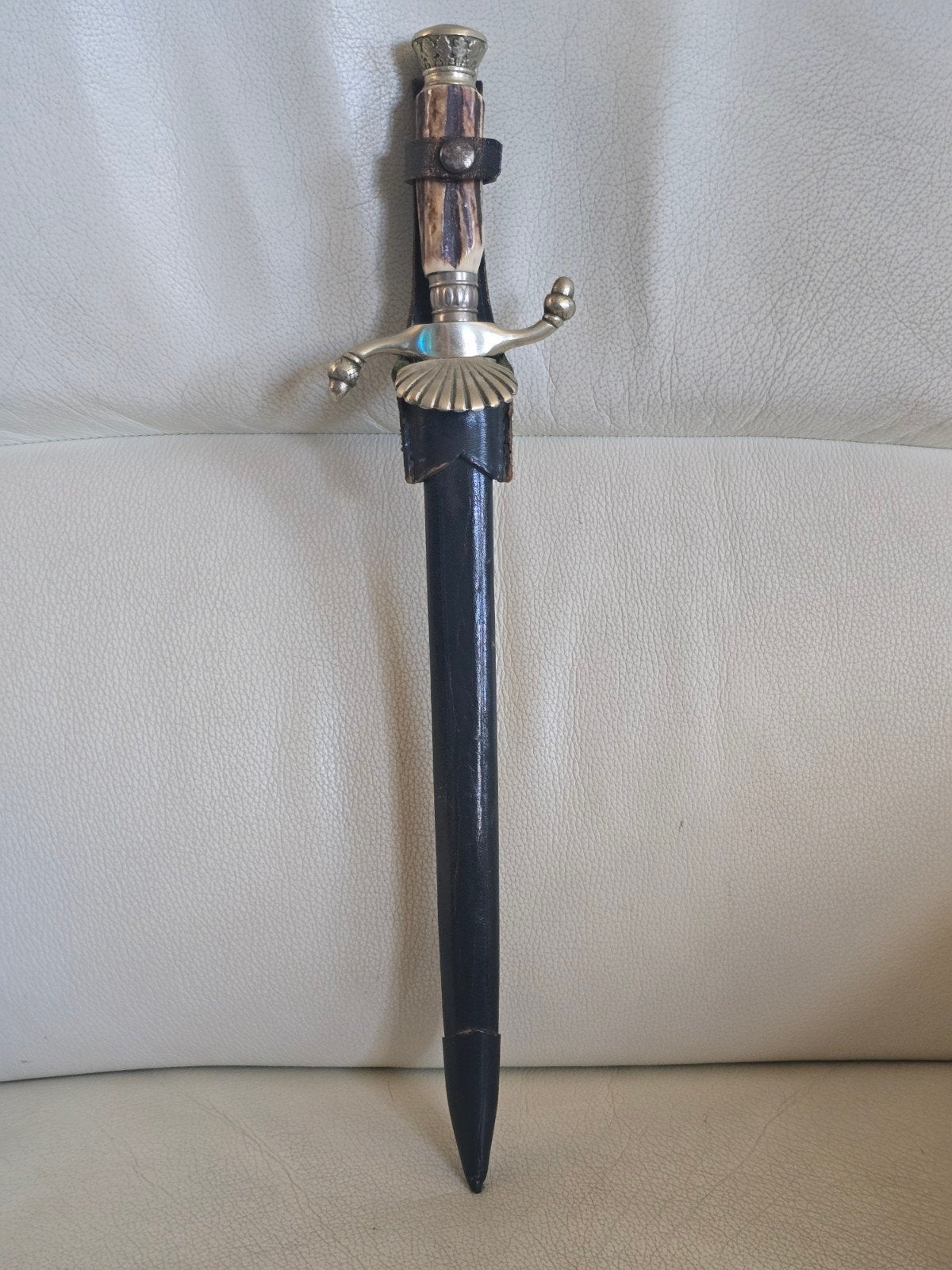 Hubertus Solingen Hirschfänger met hertshoorn handvat, Ophalen of Verzenden