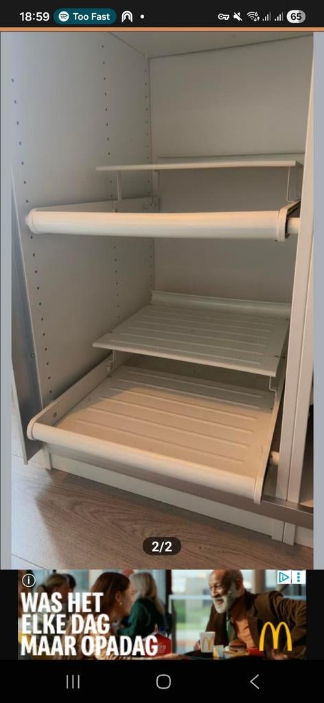 Pax schoenen inzet lade, Ophalen