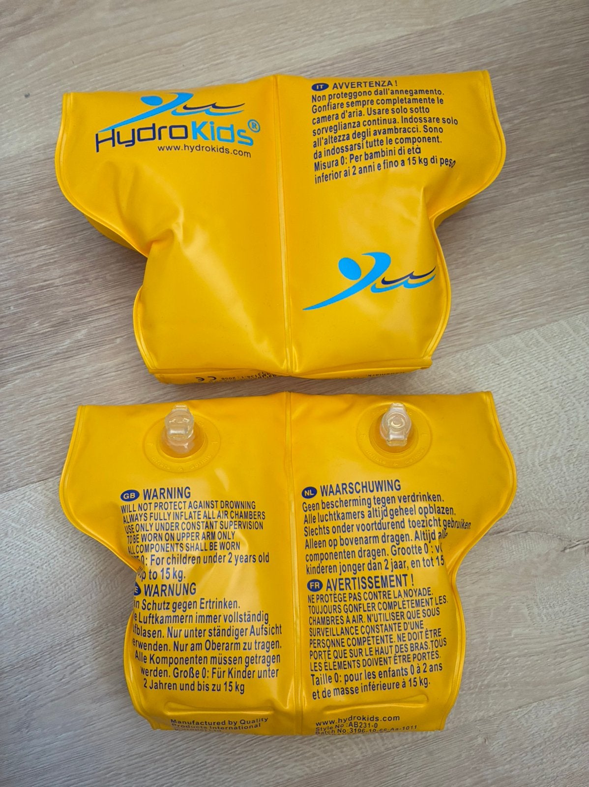 Hydrokids zwembandjes (tot 2 jaar en 15kg), Ophalen, Gebruikt, Jongetje of Meisje, One size