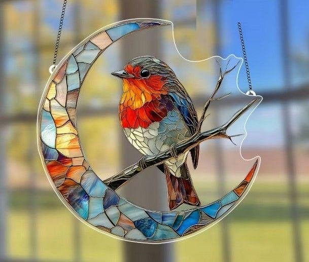 Raamhanger roodborst met de maan, Tuin en Terras, Verzenden, Nieuw