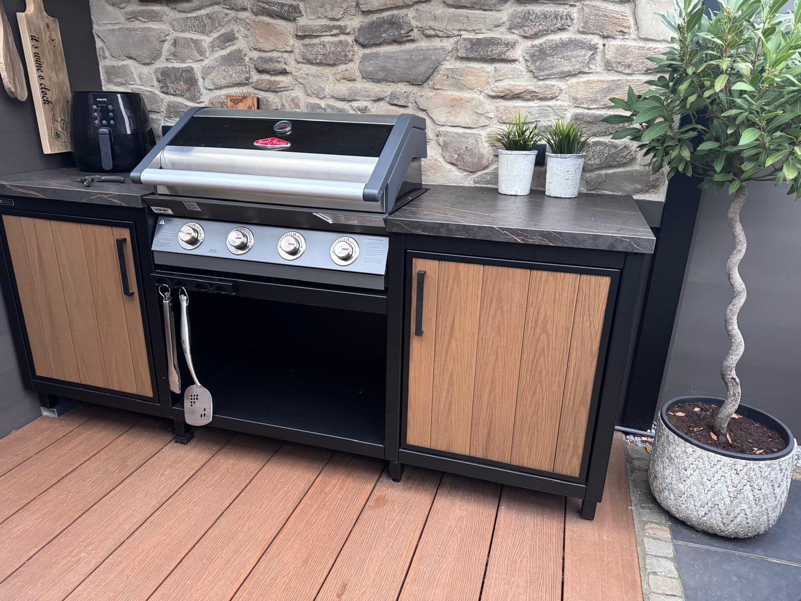 Inbouw bbq BeefEeter- 1600 E - 4 brander, Ophalen of Verzenden, Zo goed als nieuw, Gas, Inbouw