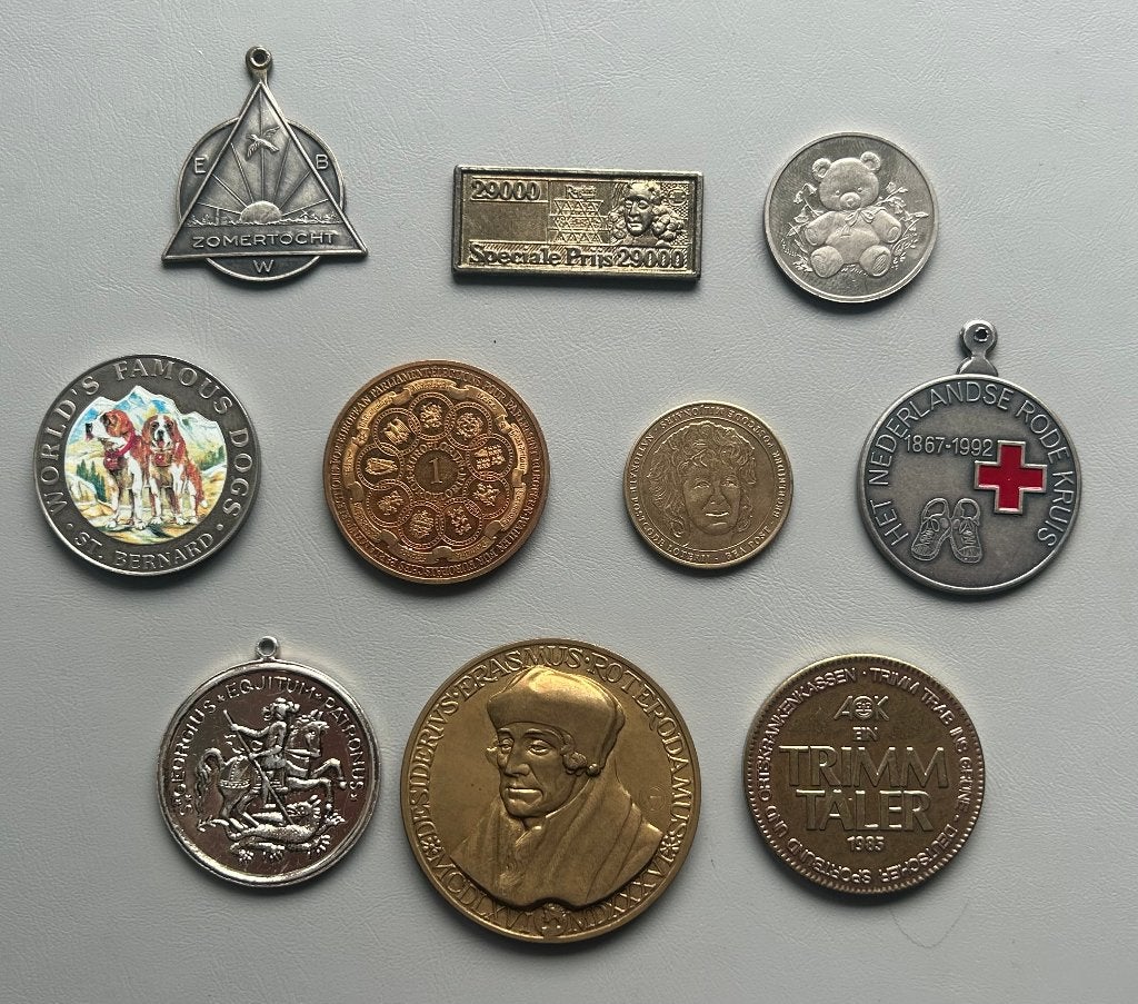 Medailles/Penningen lot 10 stuks (5), Ophalen, Buitenland, Bankbiljetten