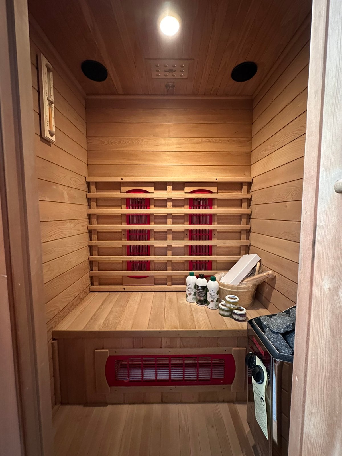 Combi Sauna | Infrarood & Opgietkachel | Gratis bezorgd, Sport en Fitness, Sauna, Ophalen of Verzenden, Zo goed als nieuw, Fins of Traditioneel