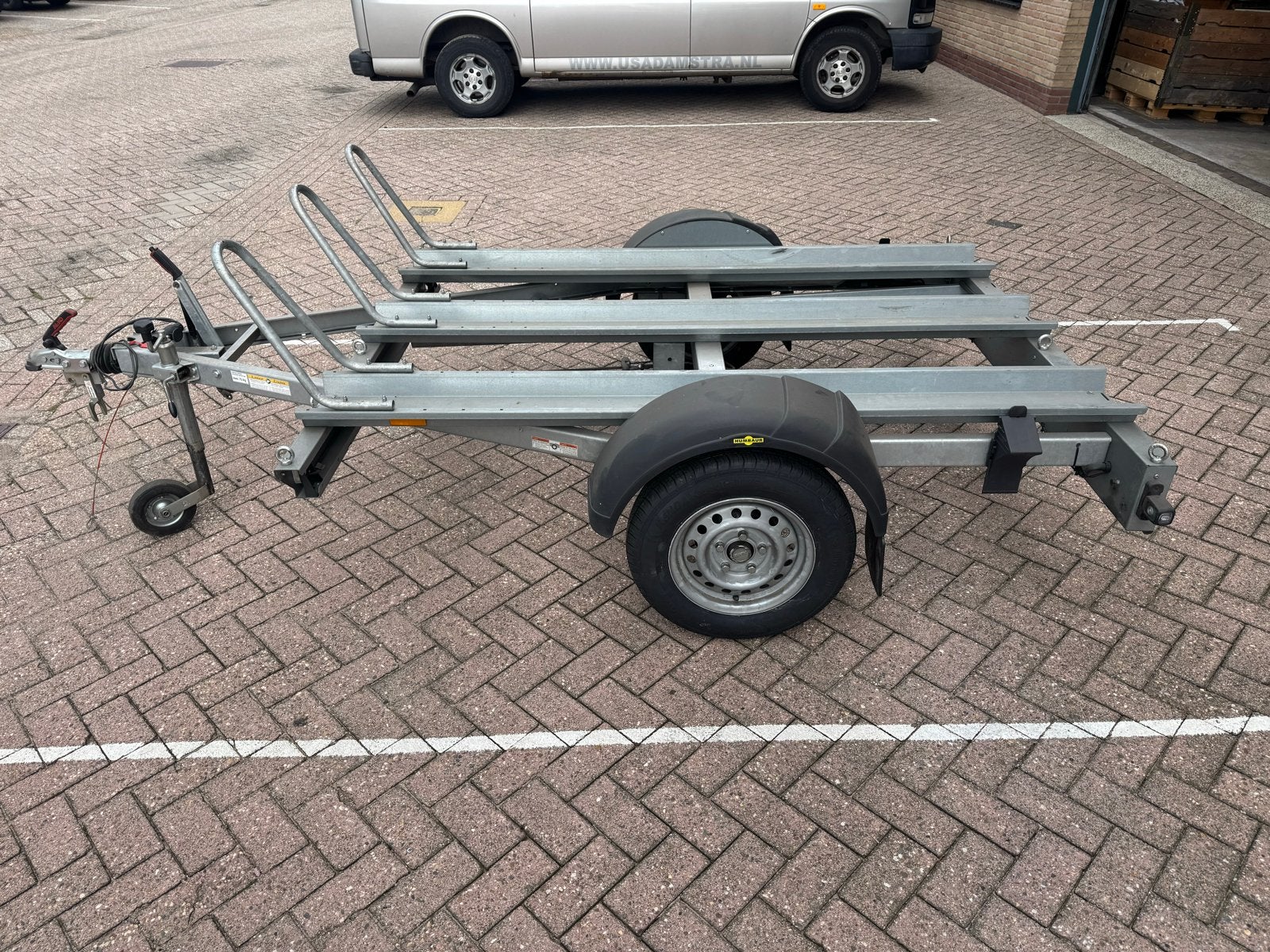 Humbaur motortrailer voor 2 motoren, inclusief slot, Ophalen, Gebruikt