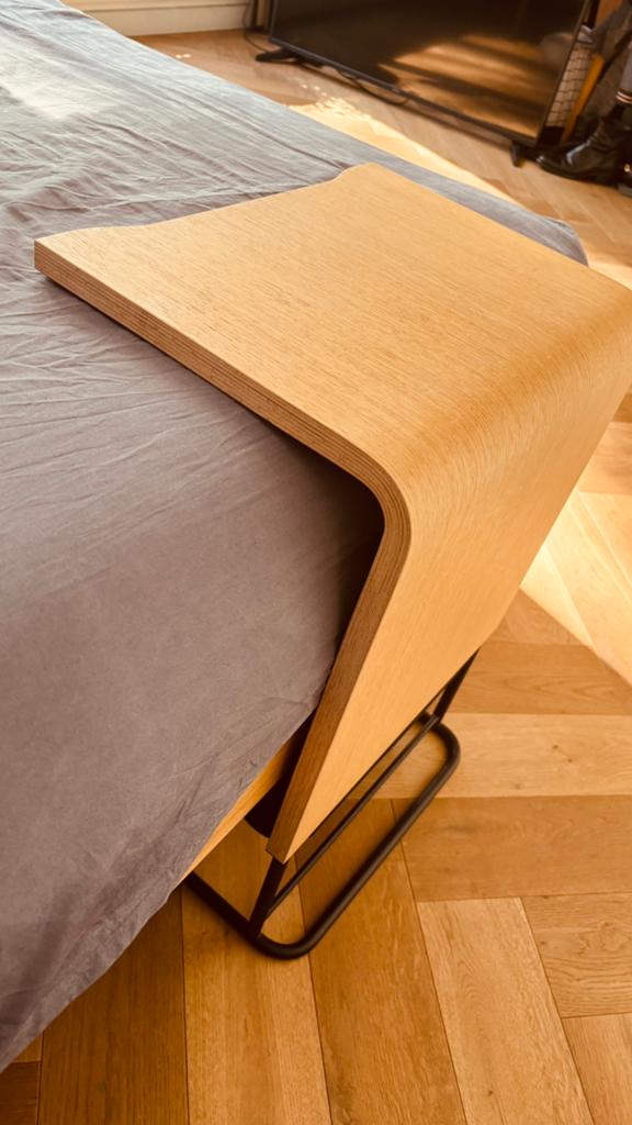 Auping Noa nachtkastje/ tafeltje eiken/zwart, Ophalen, Minder dan 45 cm, 55 tot 70 cm, Zo goed als nieuw