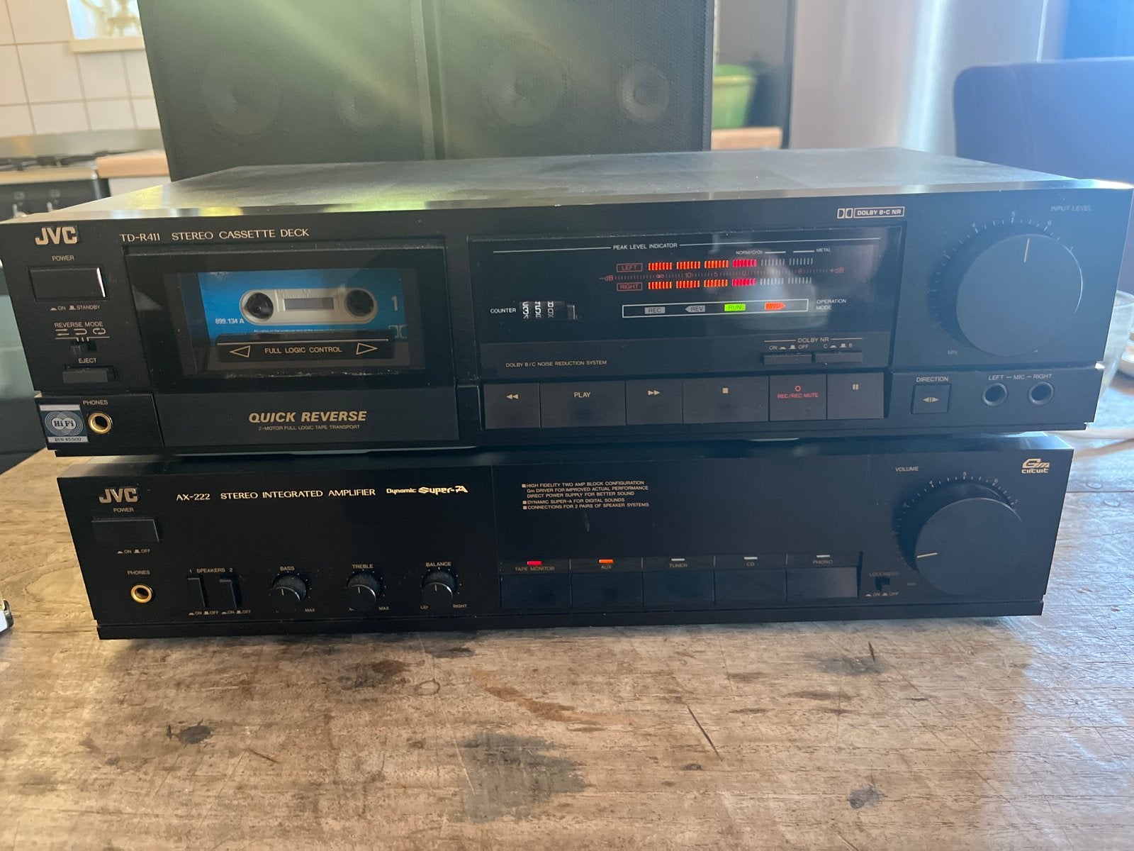 JVC TD-R411 Stereo Cassettedeck met Quick Reverse, Ophalen of Verzenden, Enkel, JVC, Auto-reverse