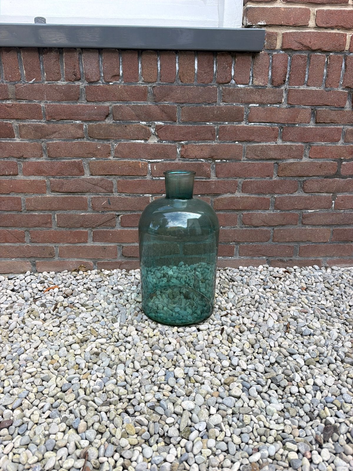 Gratis vaas, blauw glas,, Ophalen, Gebruikt, Groen, Glas