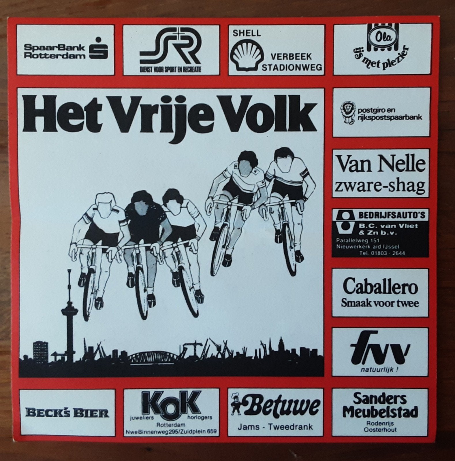 Het Vrije Volk wielrensticker, Ophalen of Verzenden, Zo goed als nieuw