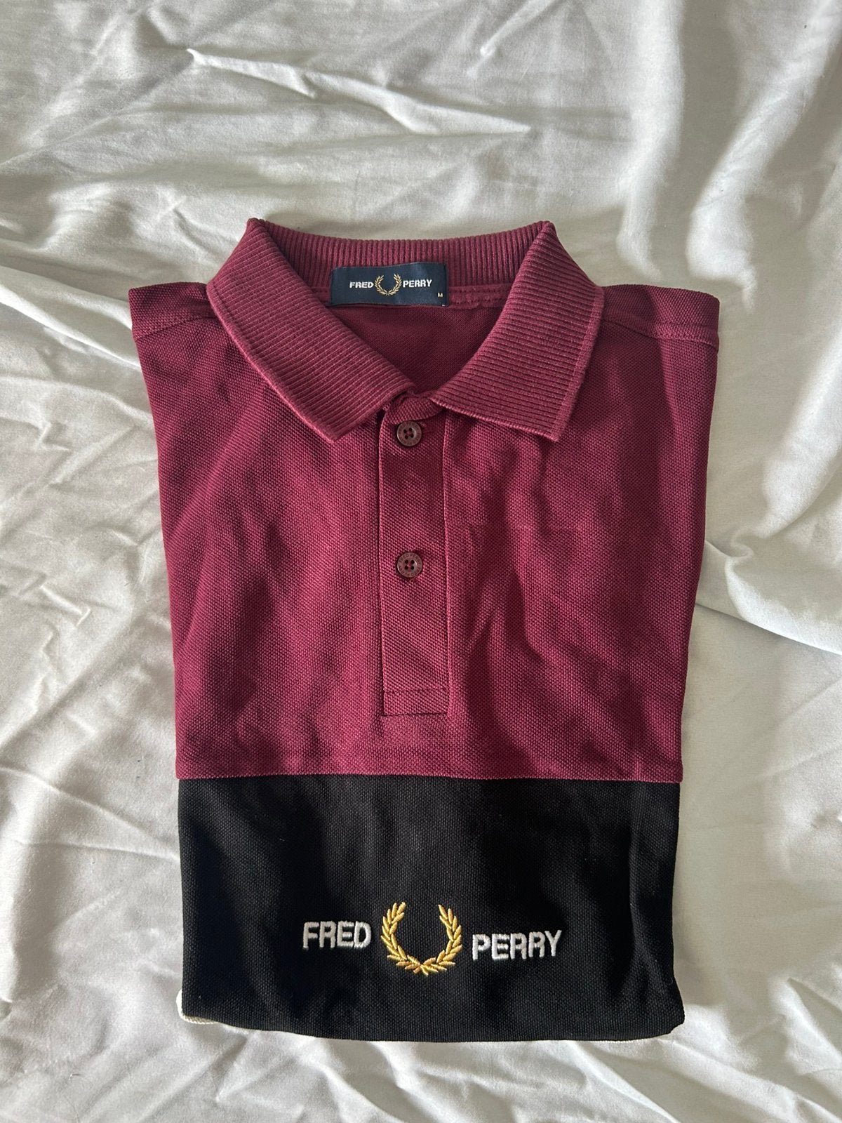 Fred Perry Polo Rood/Zwart/Wit Maat M, Ophalen of Verzenden, Nieuw, Maat 48/50 (M), Meerkleurig
