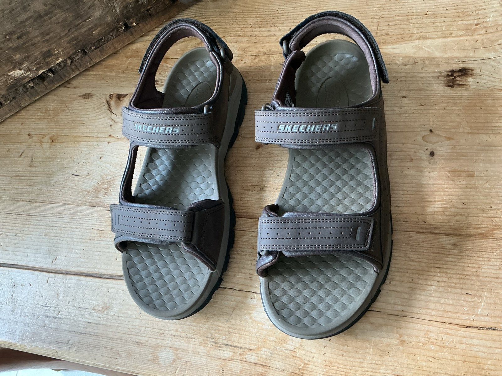Skechers sandalen maat 43 (valt als 44) - Zo goed als nieuw, Ophalen of Verzenden, Zo goed als nieuw, Bruin, Sandalen