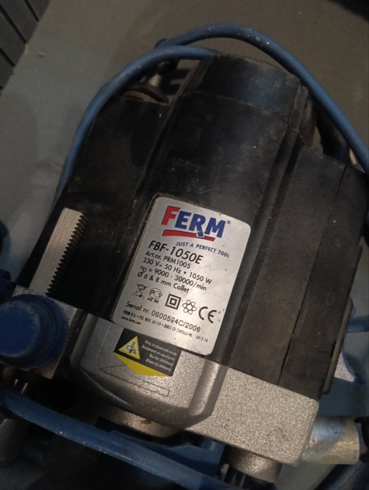 Ferm Bovenfrees FBF-1050E - Krachtig en Compleet, Doe-het-zelf en Verbouw, Gereedschap | Freesmachines, Gebruikt, Ophalen of Verzenden