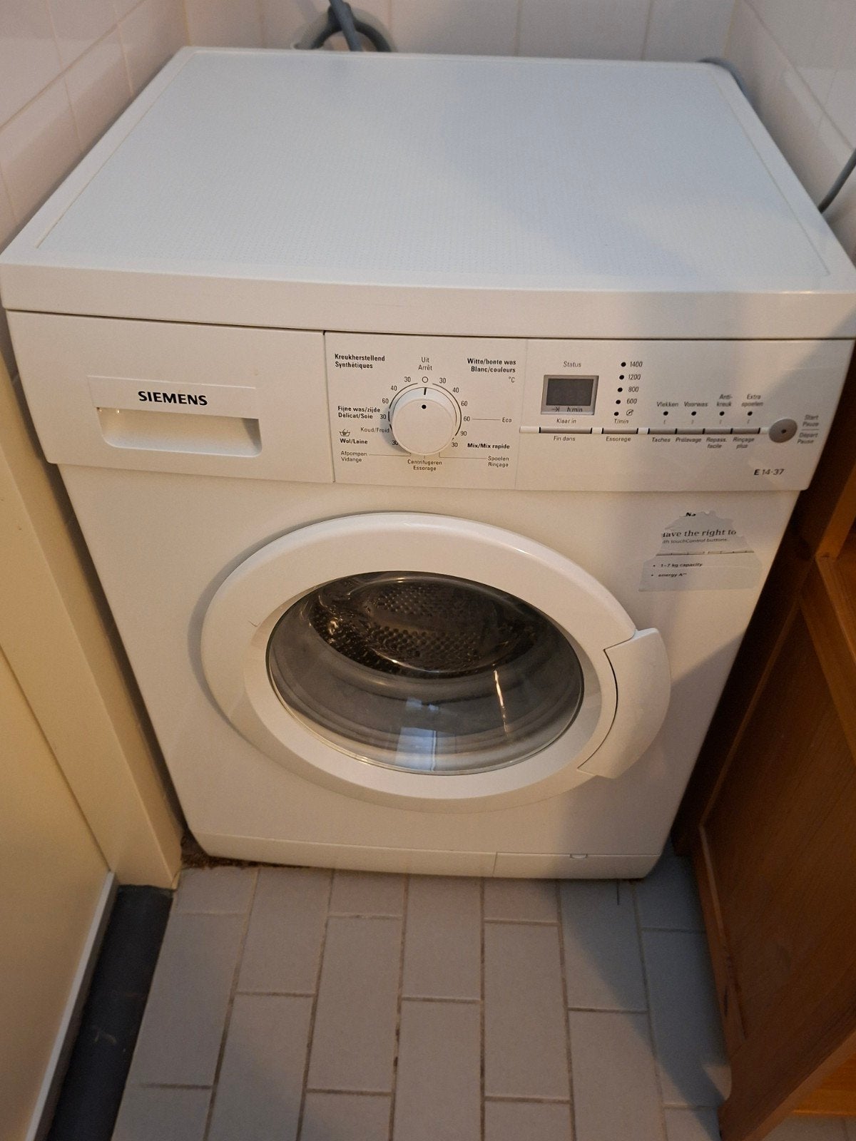 7 kgSiemensĺ E14-37 Wasmachine vandaag ophalen papendrecht, Witgoed en Apparatuur, Wasmachines, Gebruikt, 6 tot 8 kg, 85 tot 90 cm