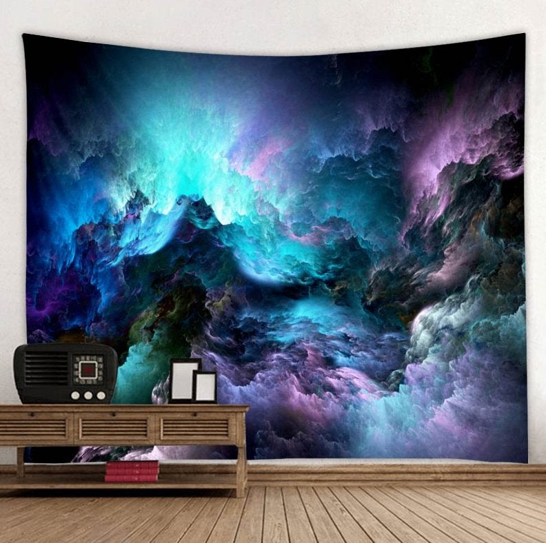 Wolken Wandkleed / 3D Wand Kleed Psychedelisch Bohemian Muur, Verzenden, Nieuw, Wandkleed