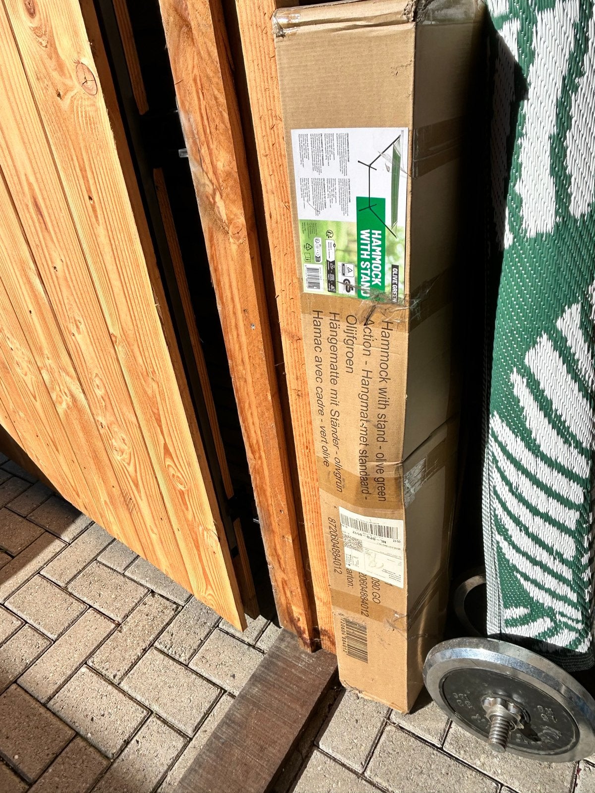 Nieuwe groene hangmat met standaard - Ongeopend in doos, Tuin en Terras, Ophalen, Nieuw, Met standaard, Eenpersoons