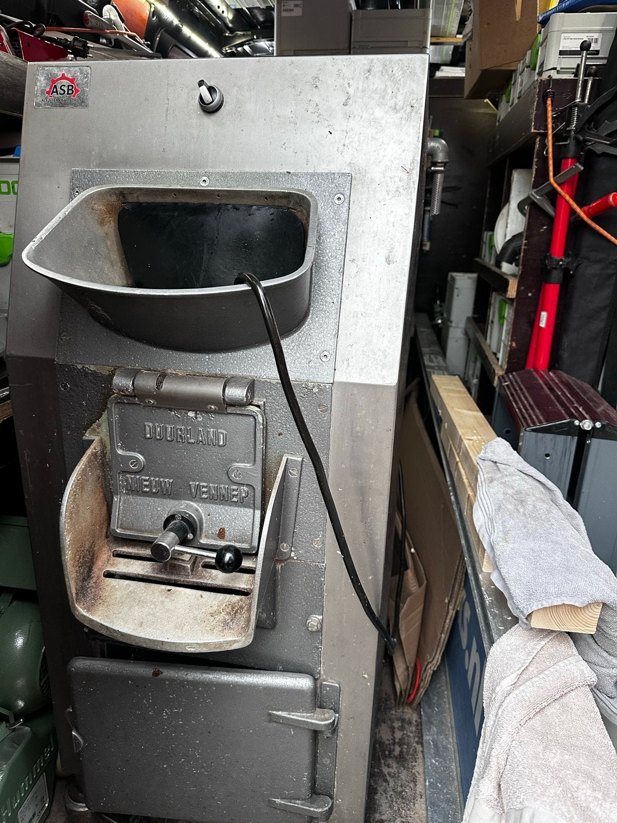 Aardappel schrap machine duurlamd., Ophalen, Gebruikt