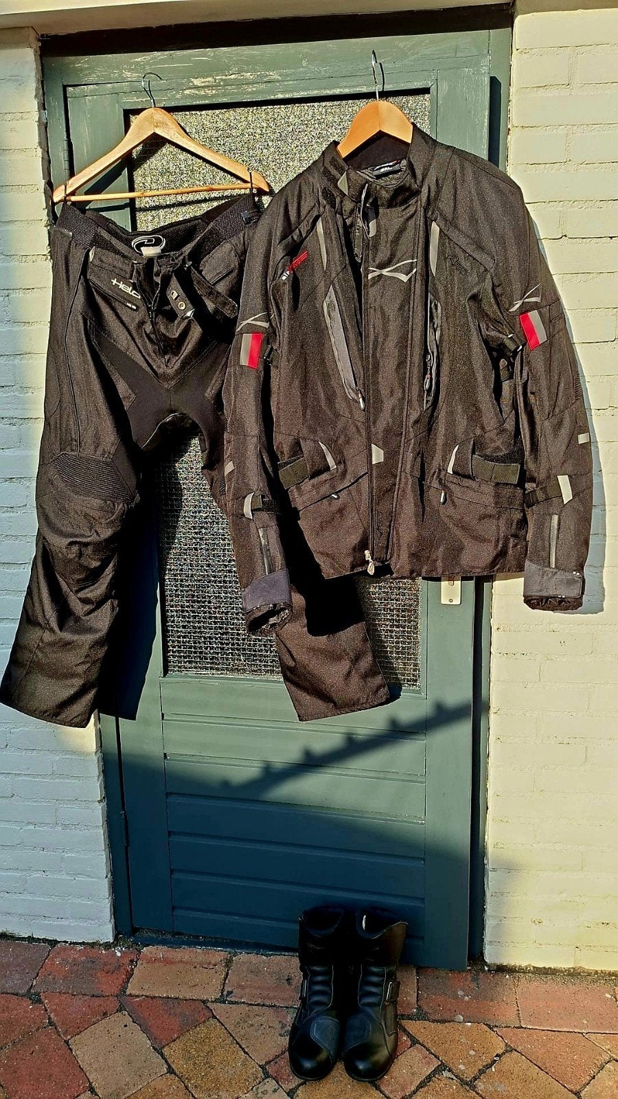 Set motorkleding (jas, broek, schoenen), Motoren, Kleding | Motorkleding, Ophalen of Verzenden, Tweedehands