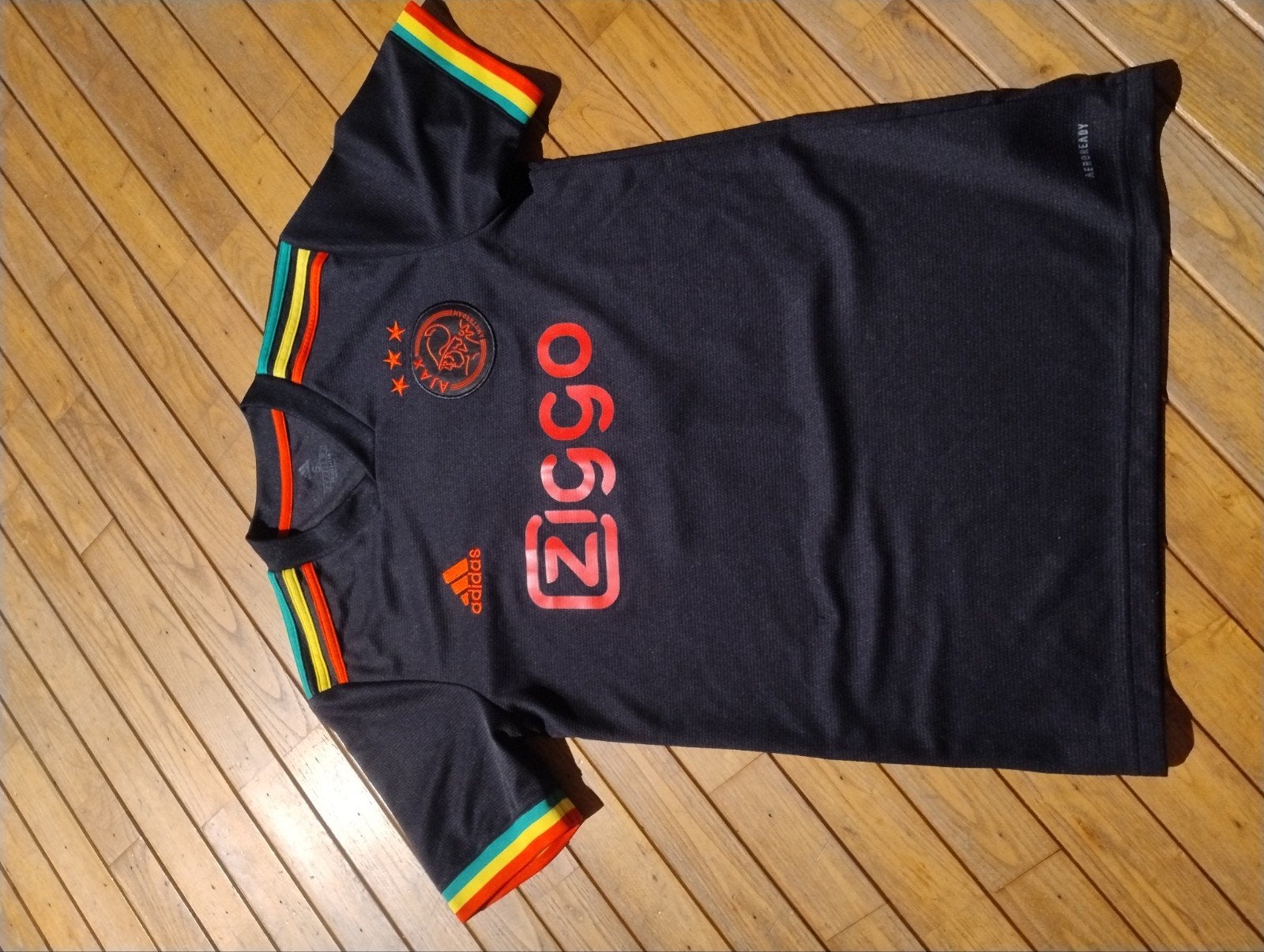 Adidas Ajax Bob Marley 'Three Little Birds' Shirt, Zwart, Ophalen of Verzenden, Zo goed als nieuw, Adidas