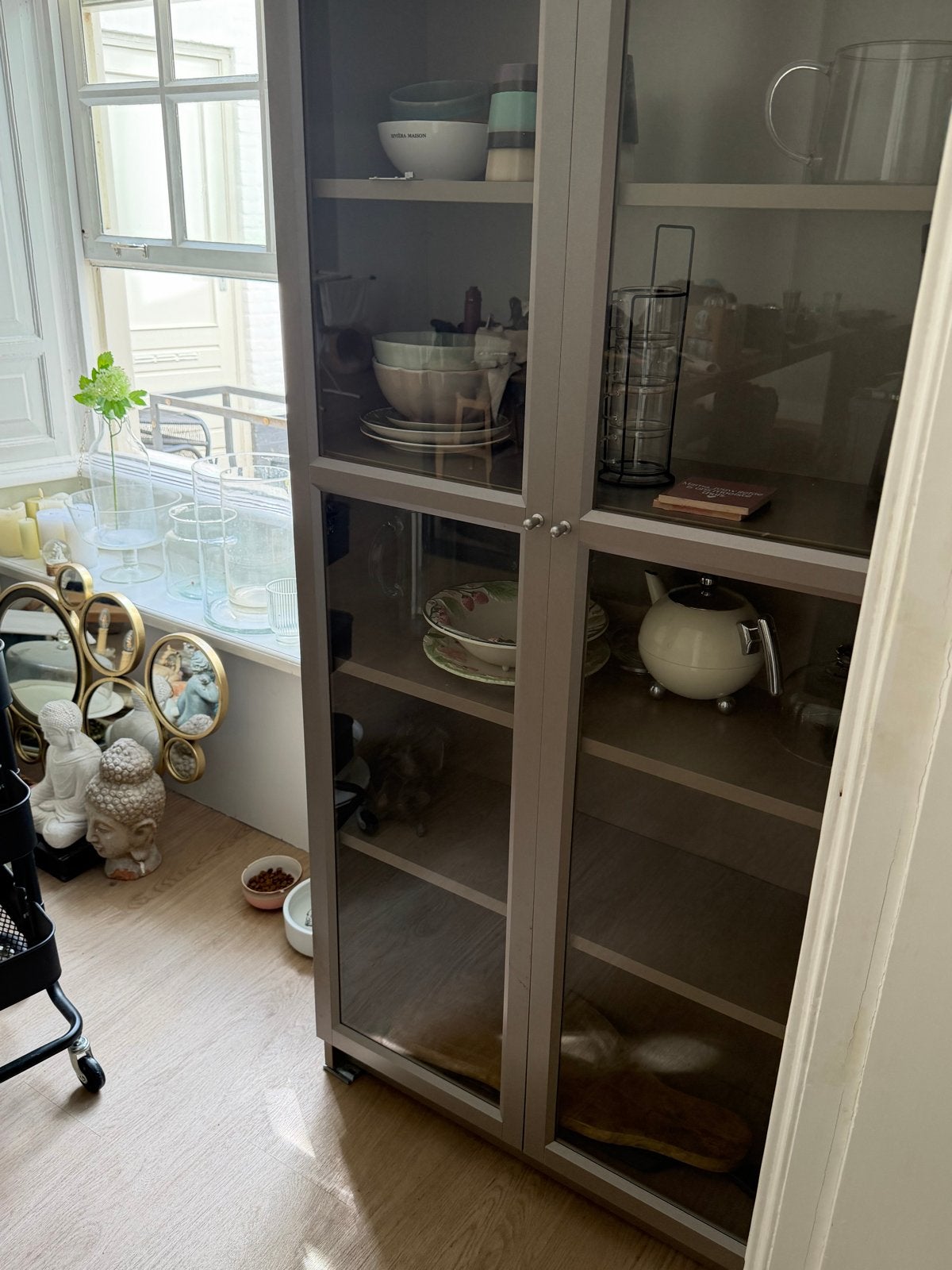 IKEA Billy/Oxberg Boekenkast met Vitrinedeuren, Ophalen, Met plank(en), 200 cm of meer, 50 tot 100 cm