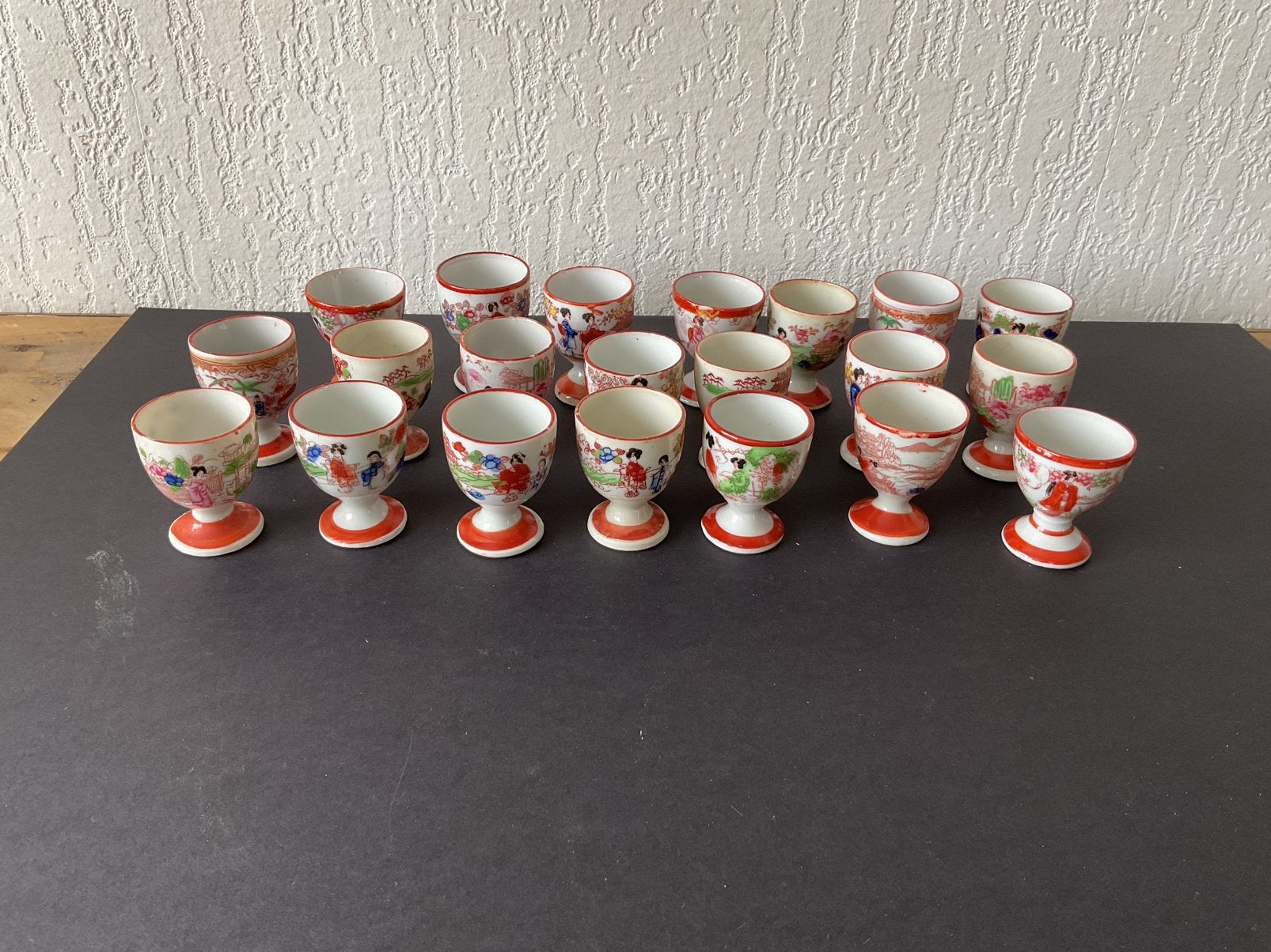 Lot antieke eierdopjes, Ophalen of Verzenden