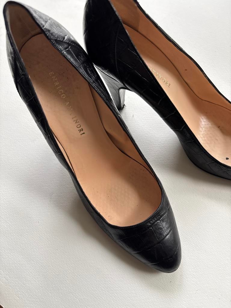 Enrico Antinori Zwarte Pumps met Krokodillenprint, Ophalen of Verzenden, Gedragen, Zwart, Pumps