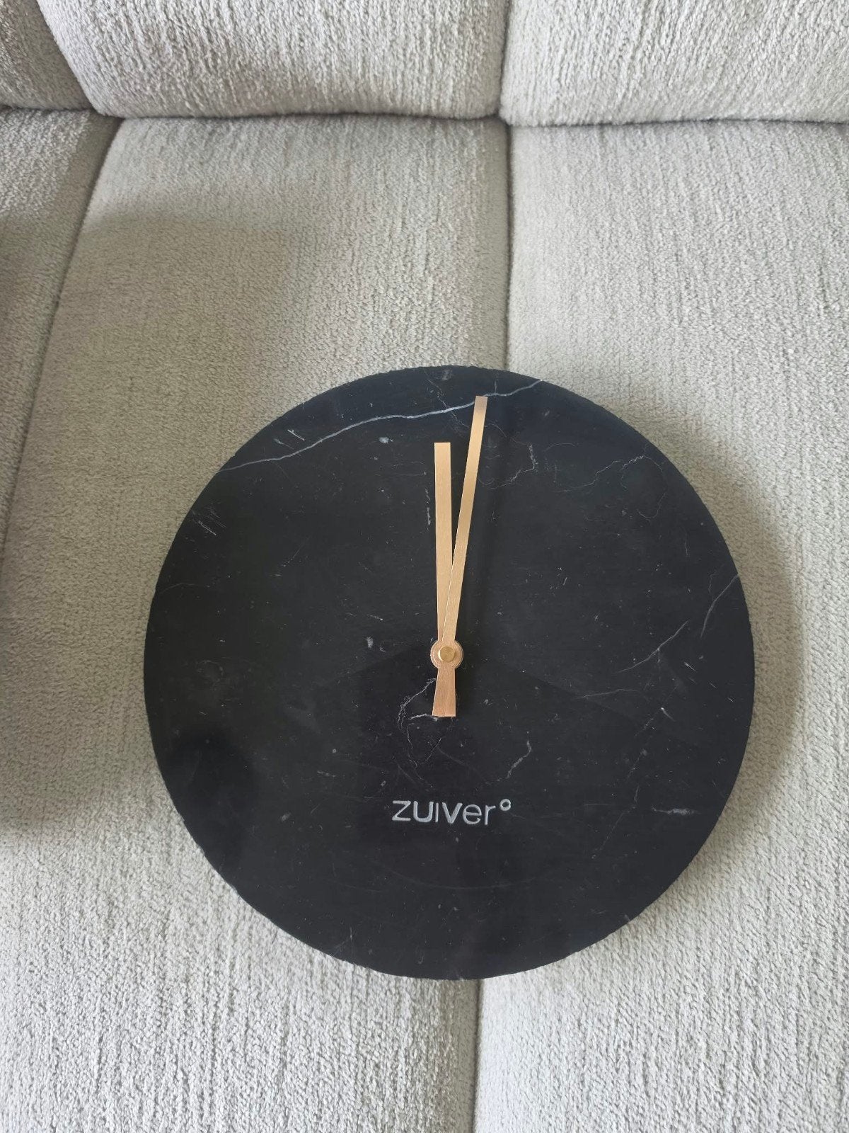 Zuiver klok - zwart marmer - 25cm diameter, Ophalen, Nieuw, Wandklok
