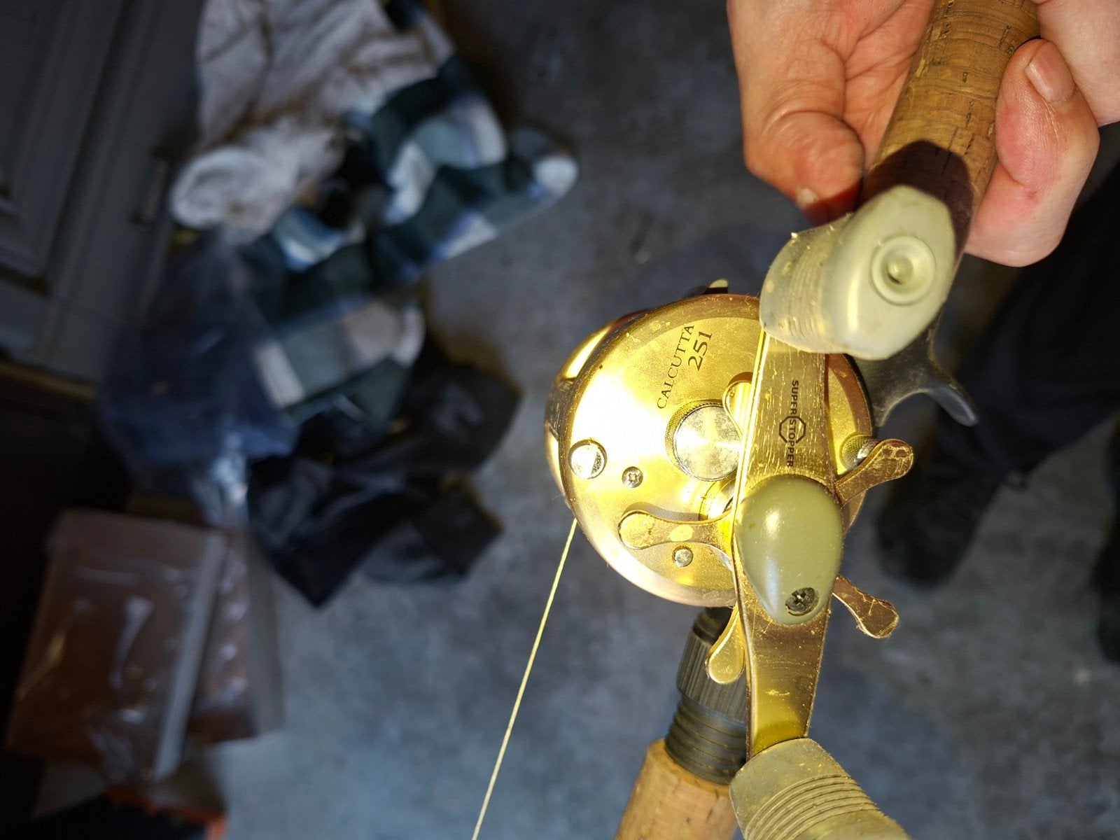 Shimano Calcutta reel met hengel, Ophalen of Verzenden, Gebruikt, Werphengel