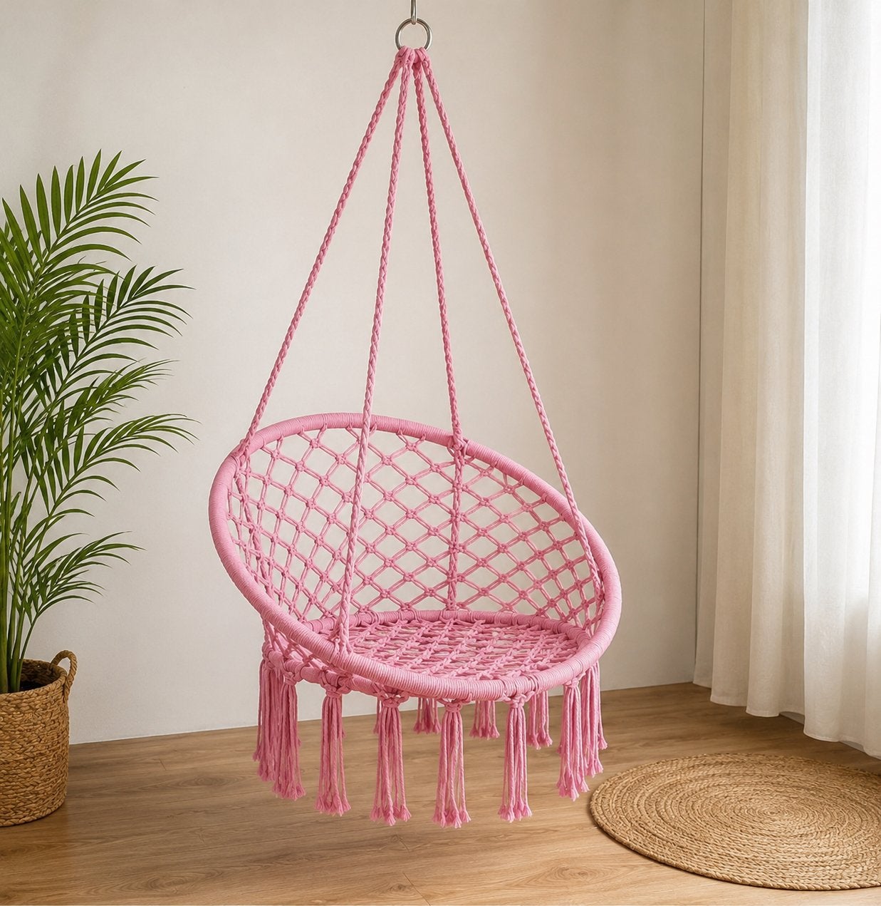 Hangstoel Knoet Roze, Ophalen, Nieuw