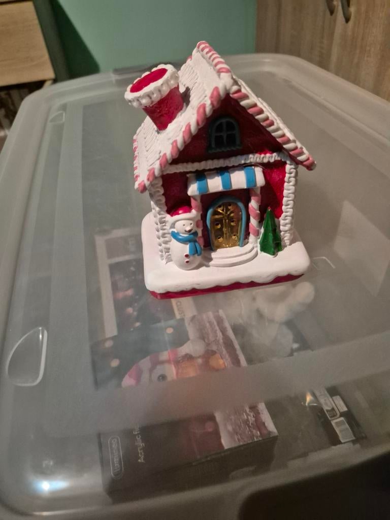 Lichtgevende kerst huisje peperkoek huisje gingerbread, Ophalen of Verzenden