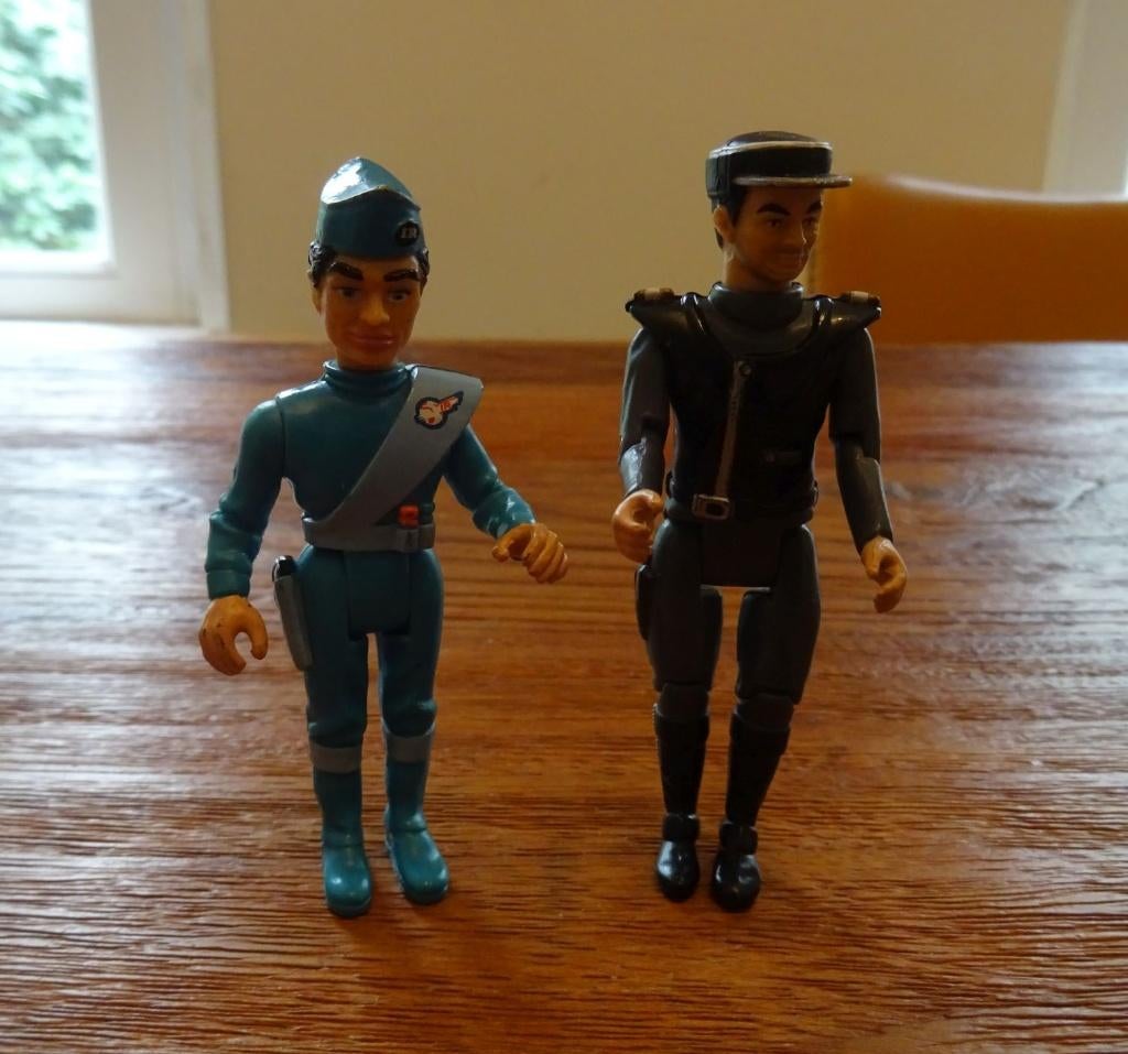Captain Black met Scott Tracy Thunderbird., Ophalen of Verzenden, Overige figuren, Gebruikt, Beeldje of Figuurtje