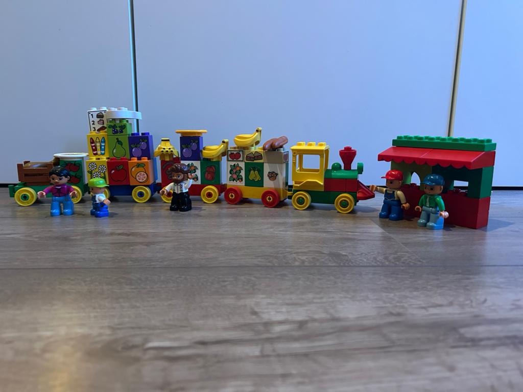 LEGO Duplo Trein met Figuren en Marktstand, Ophalen of Verzenden, Gebruikt, Overige merken
