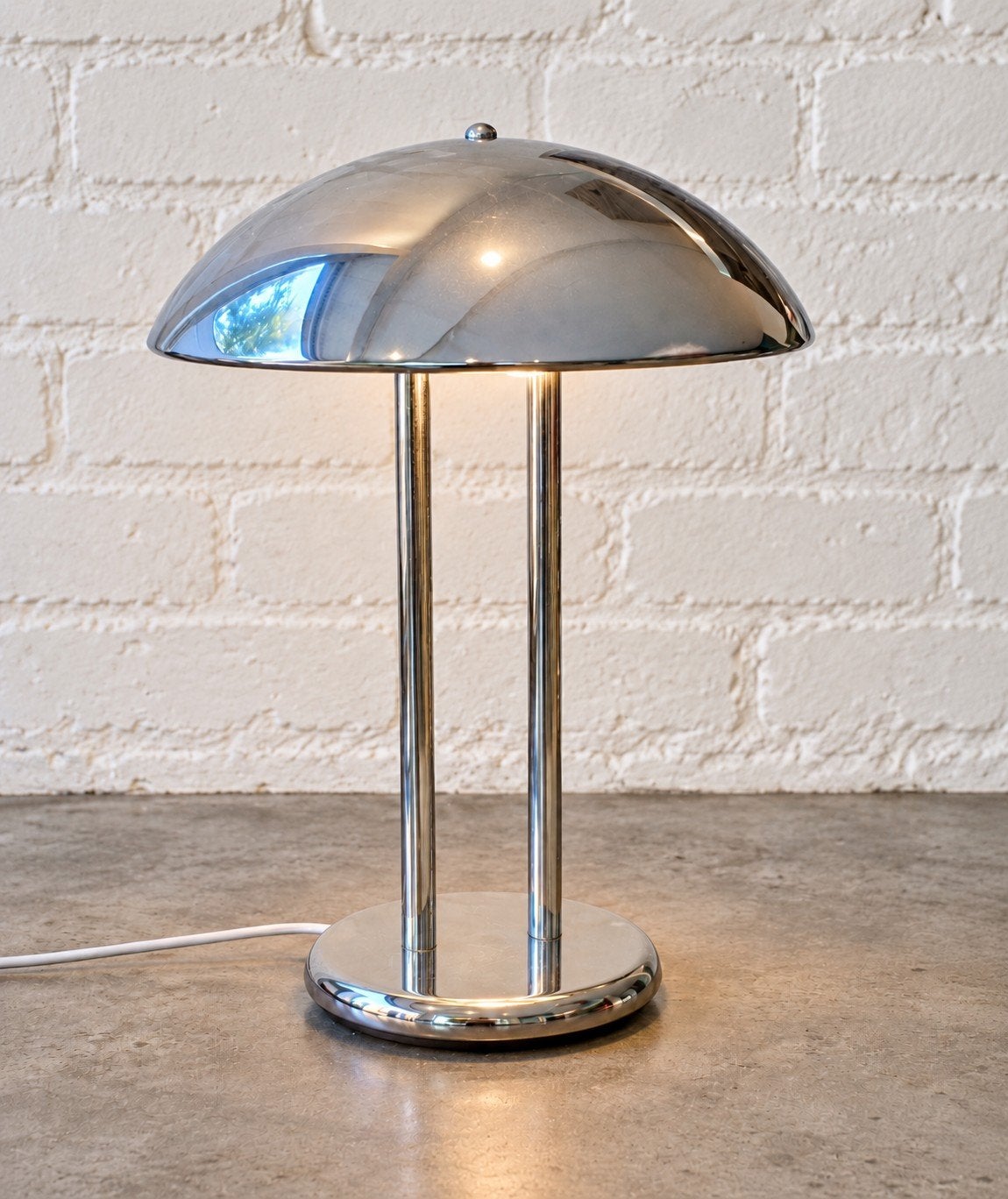IKEA BARAD tafellamp – chroom – Space Age / mushroom design, Ophalen, Bureaulamp, IKEA, Metaal
