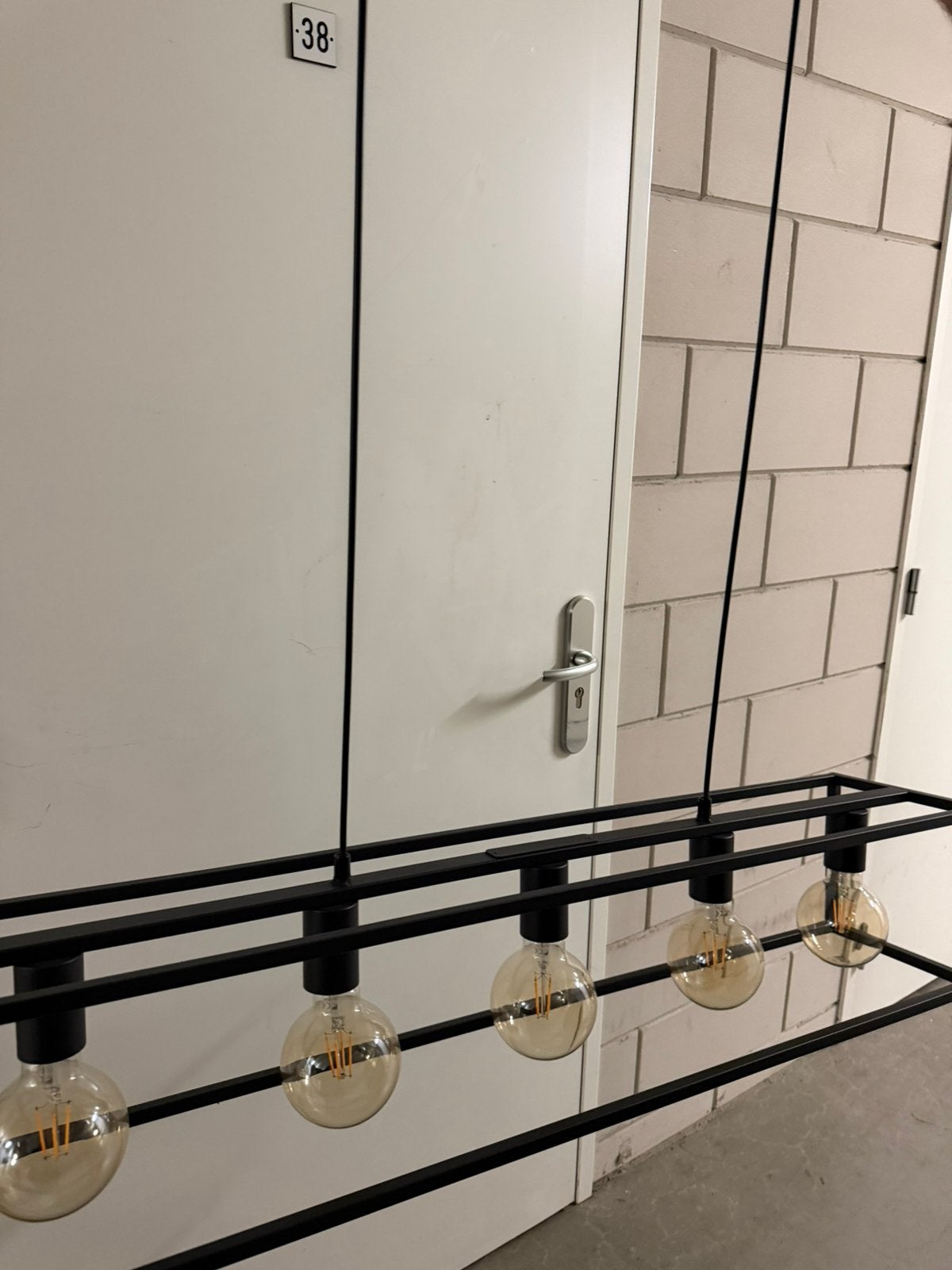 Zwarte Hanglamp 5xE27 inclusief lichtbronnen!, Ophalen, Zo goed als nieuw, 75 cm of meer