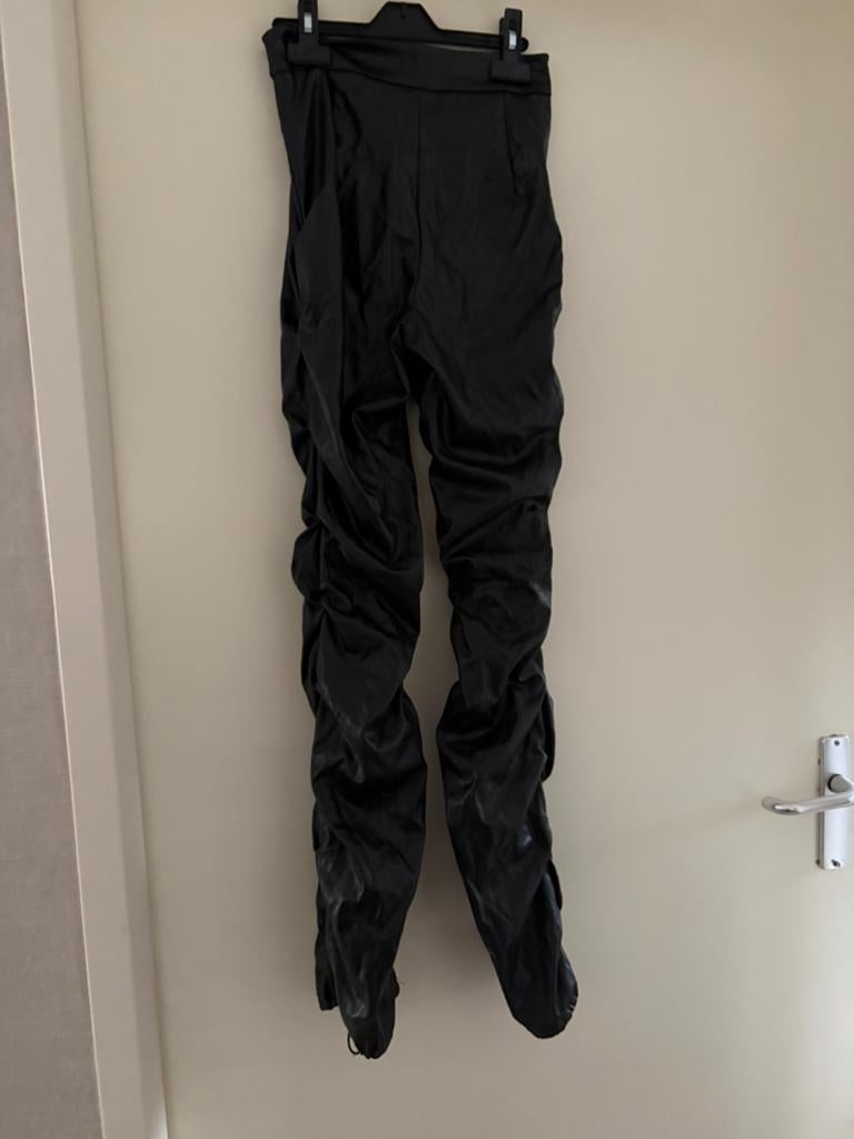 Geplooide leather look legging SHEIN maat xs, Legging, Zwart, Overige maten, Ophalen of Verzenden