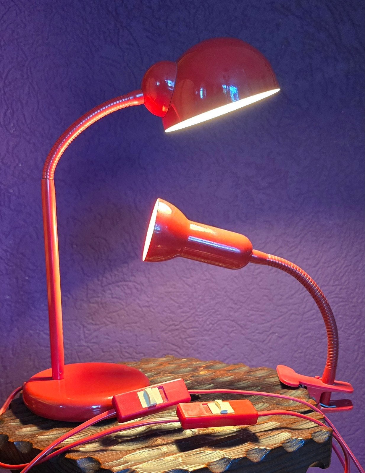 Vintage Massive Pop-Art / Space Age Lampen Set Werkend., 50 cm, Bureaulamp, Overige merken, E14 (klein)