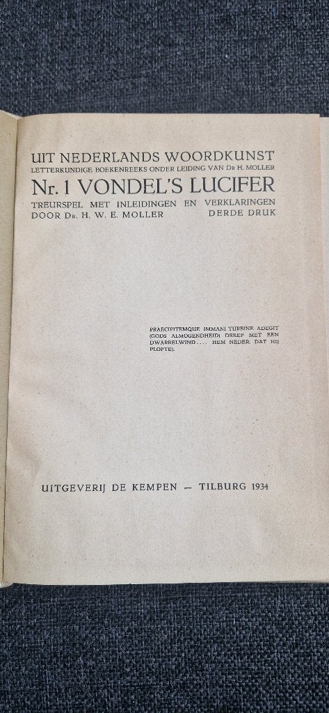 Vondel's Lucifer, Antiek en Kunst, Ophalen of Verzenden