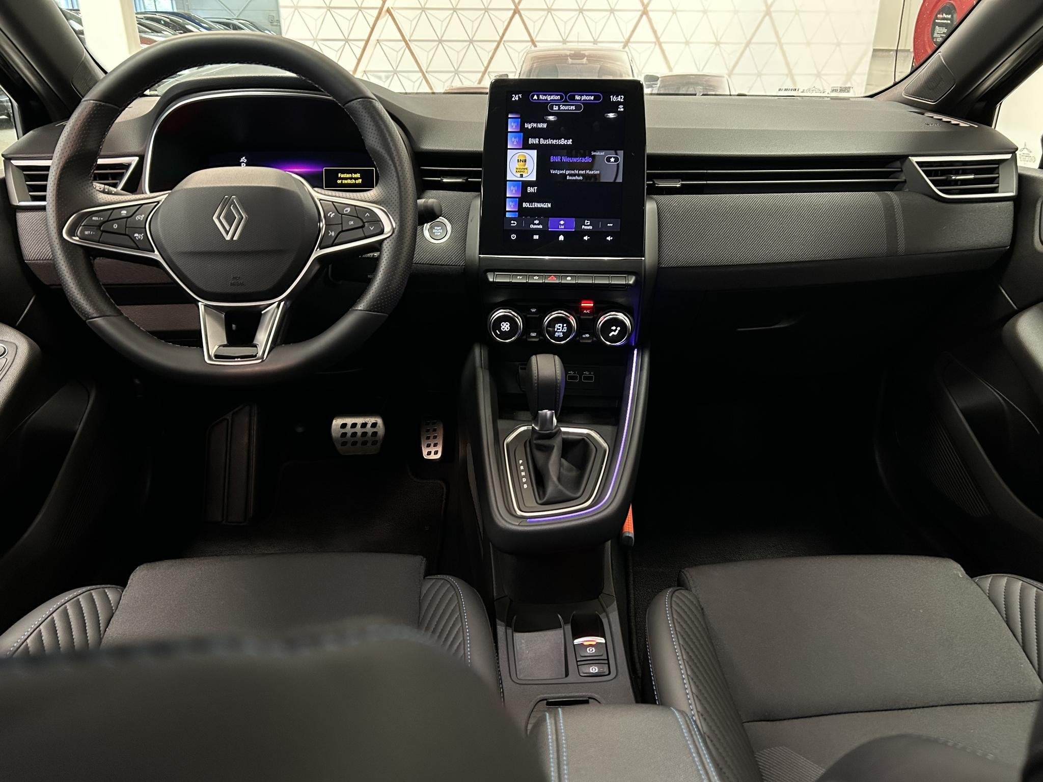 Renault Clio 1.6 E-Tech Full Hybrid 145 esprit Alpine | Adap, Auto's, Gebruikt, Met garantie (alle), Leder en Stof, Zwart