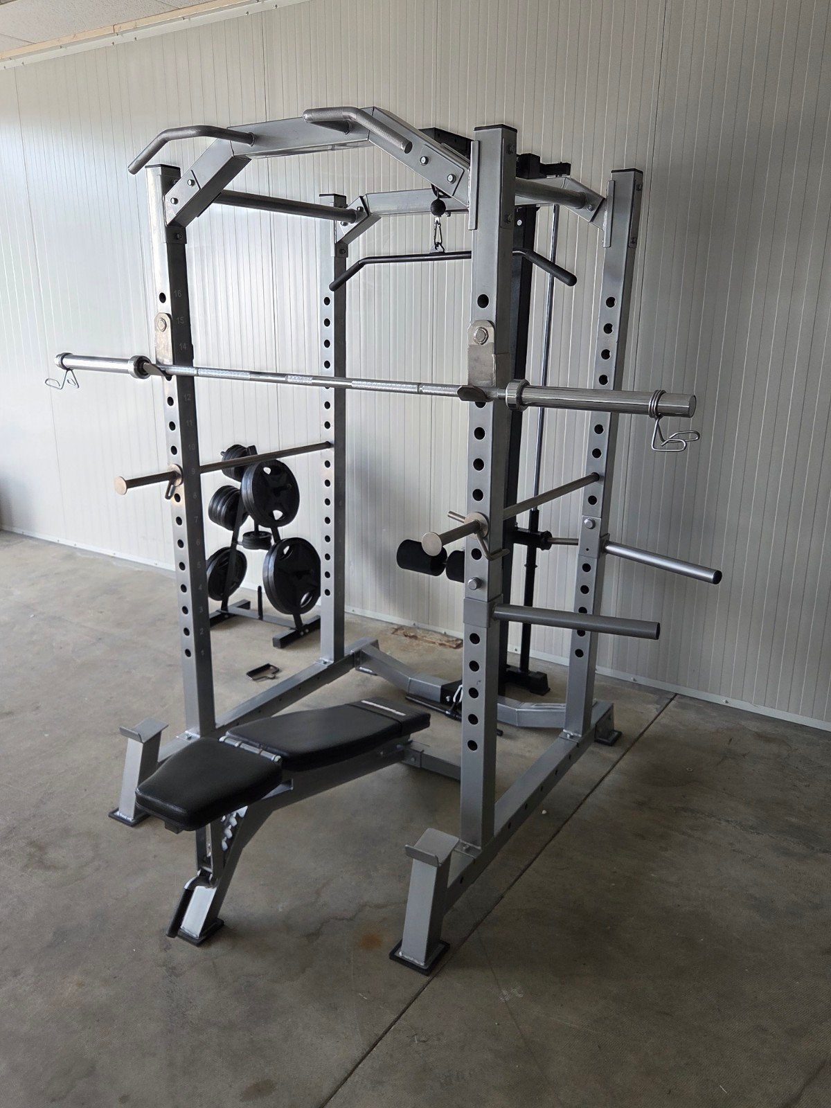 home gym barbarian rack Olympische stang gewichten 125kg, Ophalen, Zo goed als nieuw, Overige typen